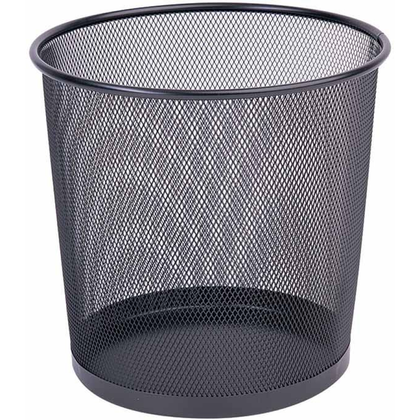 Papelera Metalica Q-connect Pr-n Negra -rejilla -265x285mm