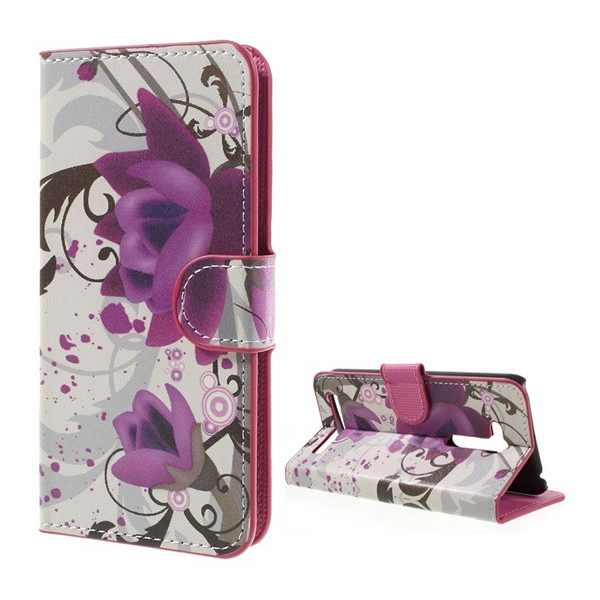 Tok álló, bőr hatású (FLIP, oldalra nyíló, asztali tartó funkció, lótuszvirág minta) FEHÉR [Asus Zenfone Go (ZB452KG)] (5996457692033)