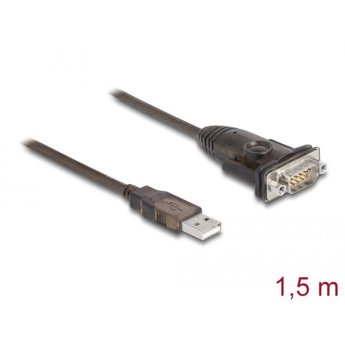 Delock USB 2.0 Type-A - 1 x Serial RS-232 D-Sub 9 pin apa adapter 1,5m (62645) (DeLock62645)