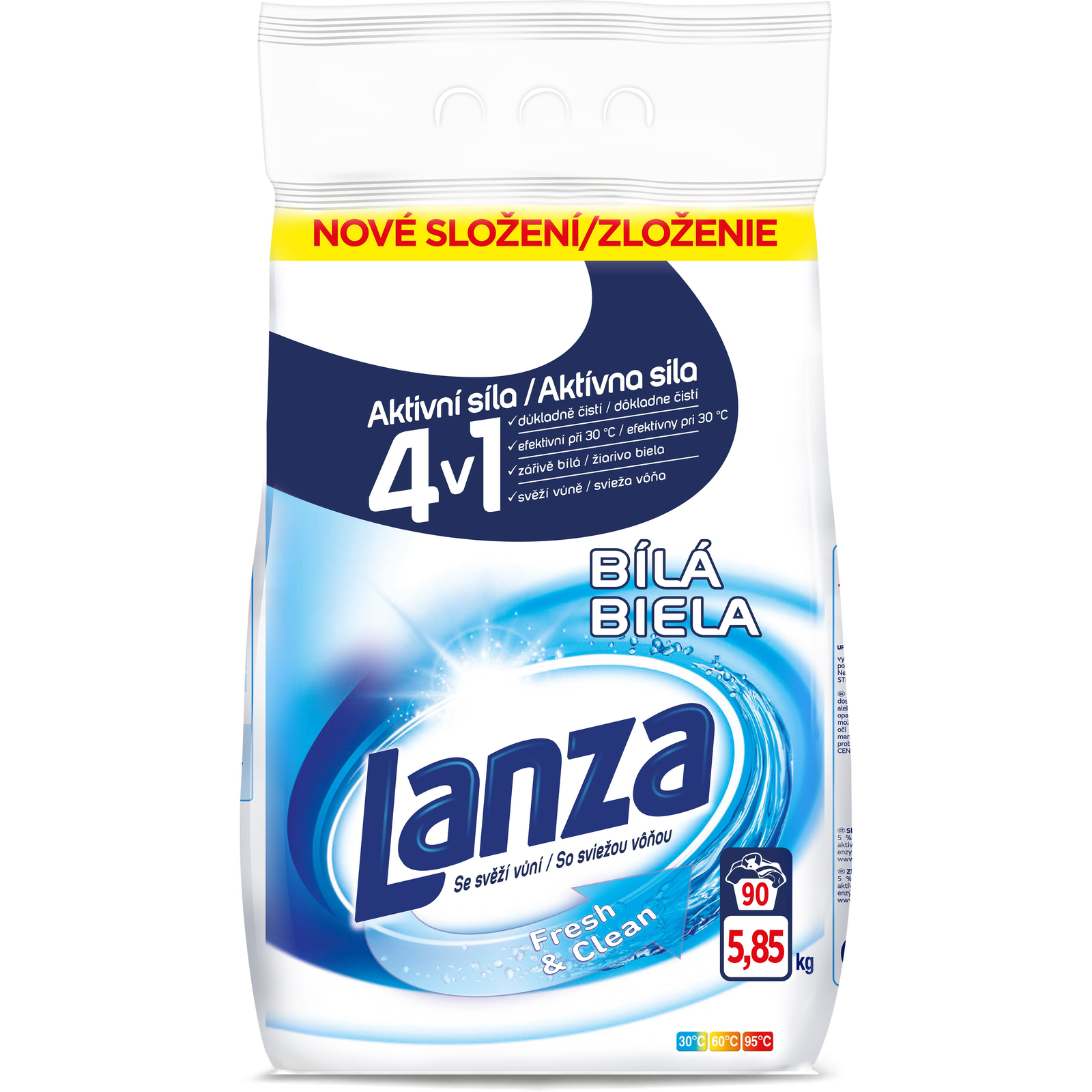 LANZA Fresh & Clean White, 5,85 kg (90 mosás) (5999109522238)