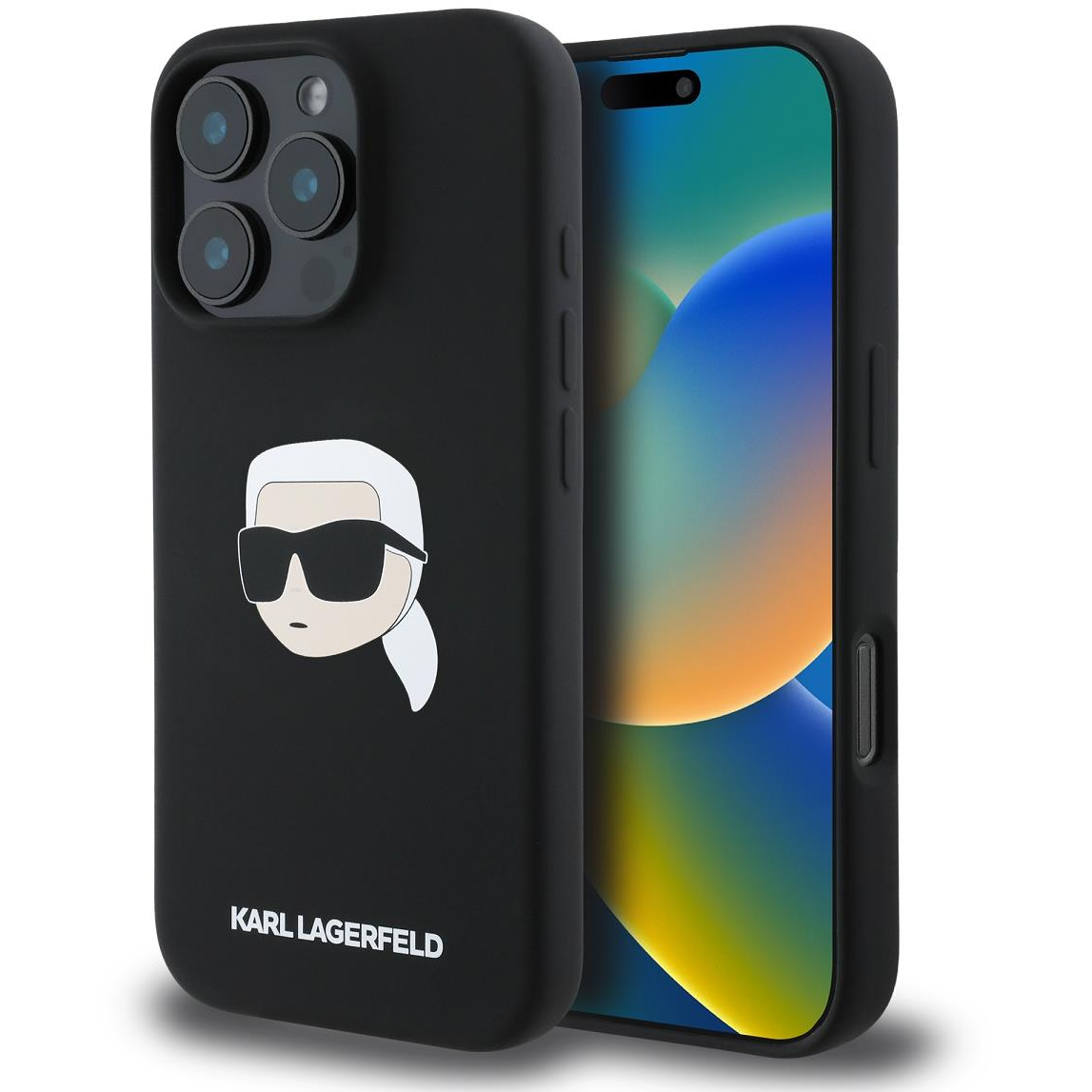 Karl Lagerfeld Liquid Silicone Karl Head MagSafe iPhone 16 Pro Max Black tok (KLHMP16XSKHPPLK)