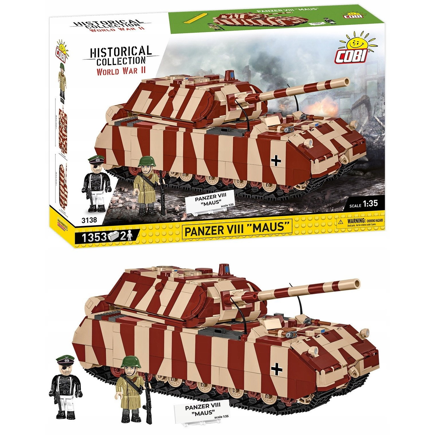 Cobi 3138 II WW Panzer VIII MAUS 1:35, 2 f (COBI-3138)