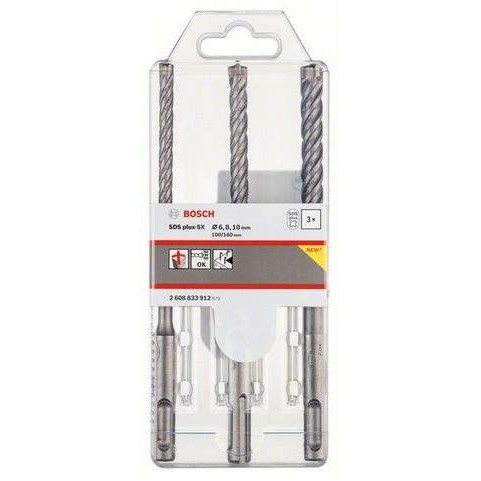 Bosch SDS-plus fúrószár készlet 5x, 4 penge, 3 db (2.608.833.912)