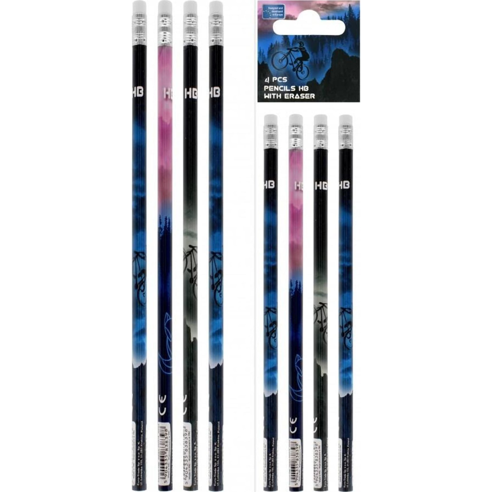 Fox/Bike HB Grafit Ceruza Radírral - 4 db-os 491017 (STK OLO106)