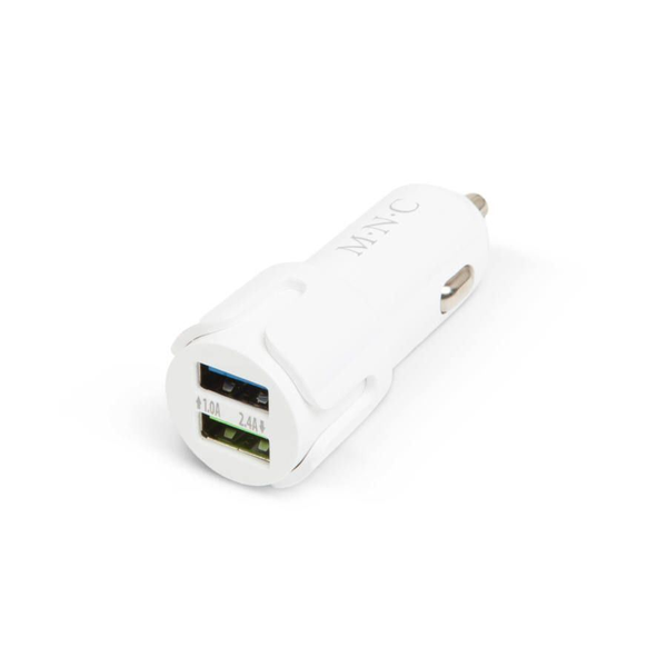 M.N.C. szivargyújtó adapter 2xUSB fehér (54931WH)