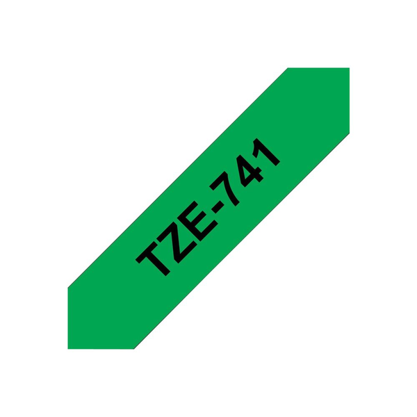 Brother TZE-741 nastro per etichettatrice Nero su verde TZ