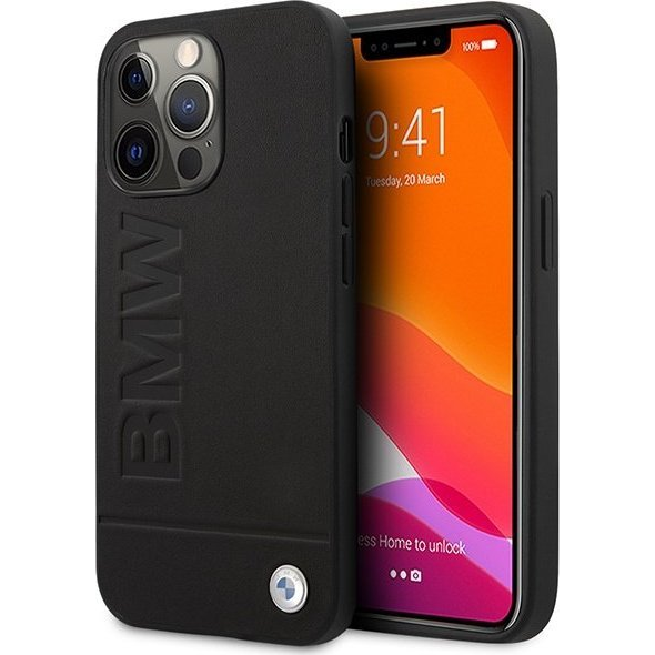 BMW Signature Logo Imprint Magsafe Apple iPhone 14 Pro Max hátlap tok, fekete (BMW299)