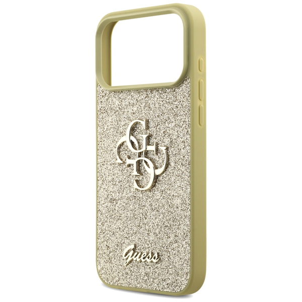 Etui Guess Fixed Glitter Big 4G do iPhone 17 Pro Max złoty