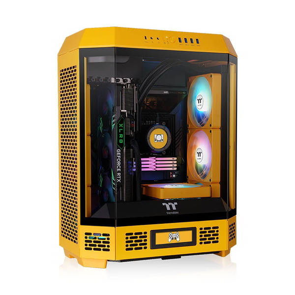 Thermaltake The Tower 600 Midi Torony Számítógépház + 2db 140mm ventilátor - Bumblebee (Sárga/Fekete)