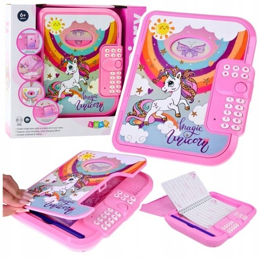 Lean Toys Naplófüzet Kód Unikornis Hangfelvétel Kvíz Dallamok Rózsaszín
