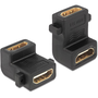 DELOCK Adapter HDMI-A Buchse > A Buchse 90G gewinkelt mit Schraubanschluss