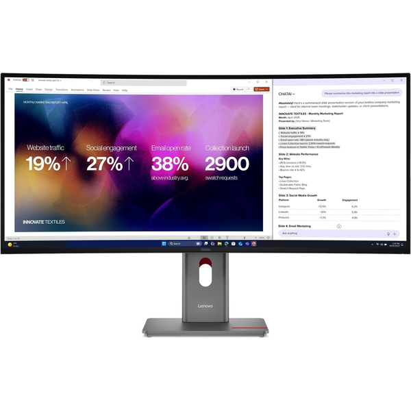 Lenovo ThinkVision P40WD-40 computer monitor 100,8 cm (39.7") 5120 x 2160 Pixels LCD Zwart