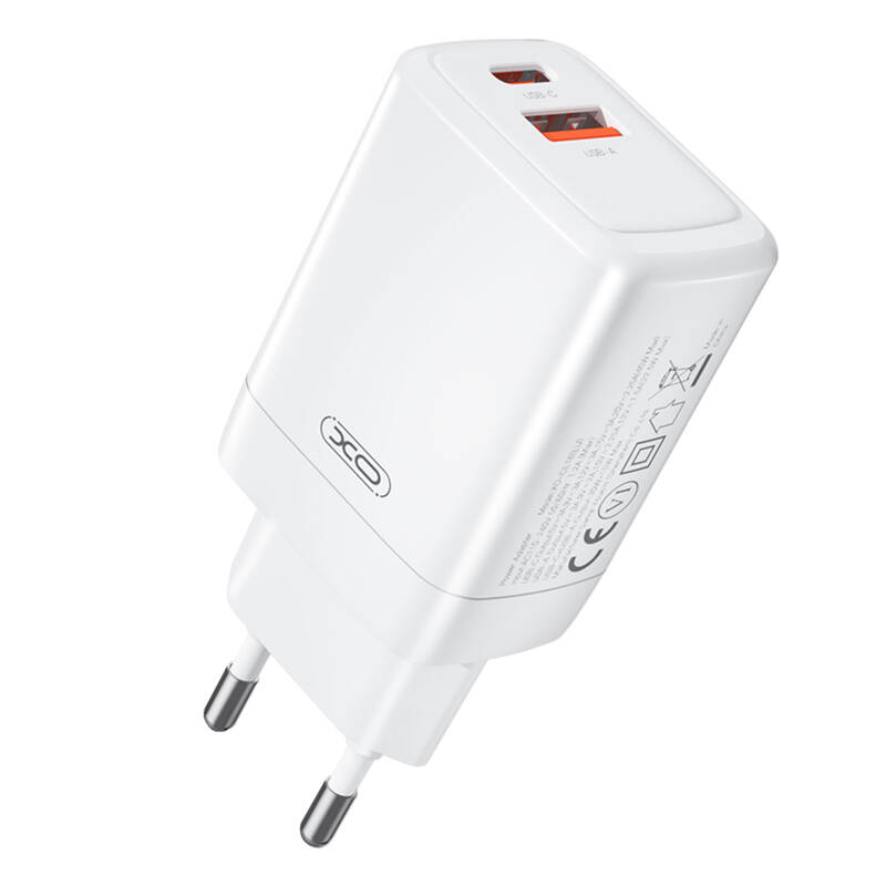 XO CE16 USB-C / USB-A Hálózati Gyorstöltő Adapter 45W - Fekete (CE16)