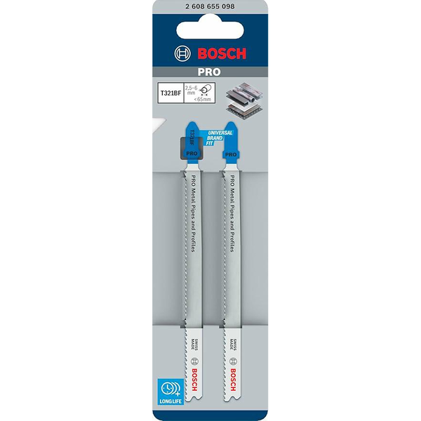 Bosch Accessories 2608655098 PRO Fém csövek és profilok T321BF szúrófűrészlap, 132 mm, 2 részes. 2 db