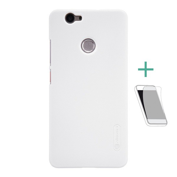 NILLKIN SUPER FROSTED műanyag telefonvédő (gumírozott, érdes felület + képernyővédő fólia) FEHÉR [Huawei Nova] (5996457674596)