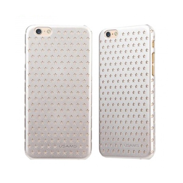 USAMS STARRY TWINKLE műanyag telefonvédő (csillag minta) EZÜST [Apple iPhone 6S 4.7] (IP6FX02)