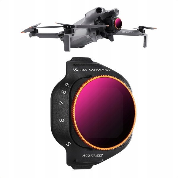 Filtr Regulowany Nd Szary Nd32–nd512 Do Drona Dji Mini 5 Pro Szkło Agc K&f / Kf02.0004