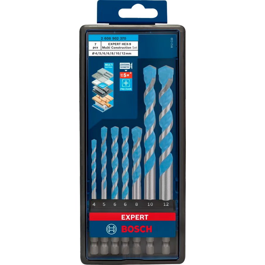 Bosch Ø 4 - 12 mm HEX-9 Hatszögletes Univerzális fúrószár készlet (7db/csomag) (2608902370)