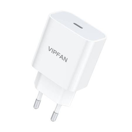 Vipfan E04 fali töltő USB-C 20W QC 3.0 fehér (E04) (Vipfan E04)