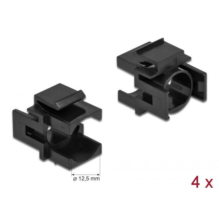 Delock Keystone borító 12,5mm (4db / csomag) - Fekete (86738)