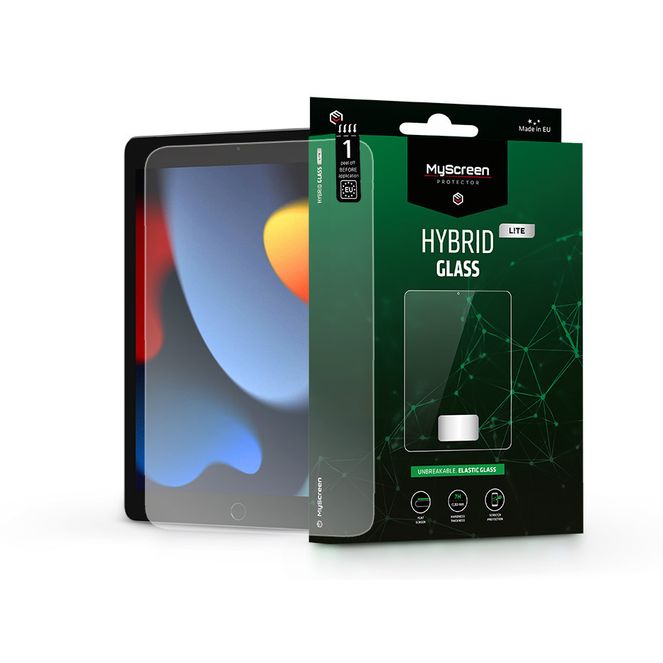 Apple iPad 10.2 (2019/2020/2021) rugalmas üveg képernyővédő fólia - MyScreen Protector Hybrid Glass Lite - transparent (LA-2124)