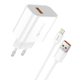 Foneng EU46 2xUSB-A захранващо зарядно + USB-A - Lightning кабел бял (EU46 iPhone) (EU46 iPhone)