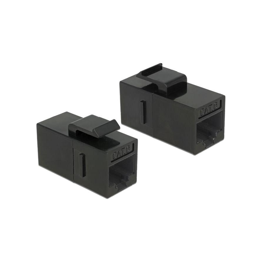 Delock RJ45 CAT6 UTP F/F keystone modul fekete (86381)