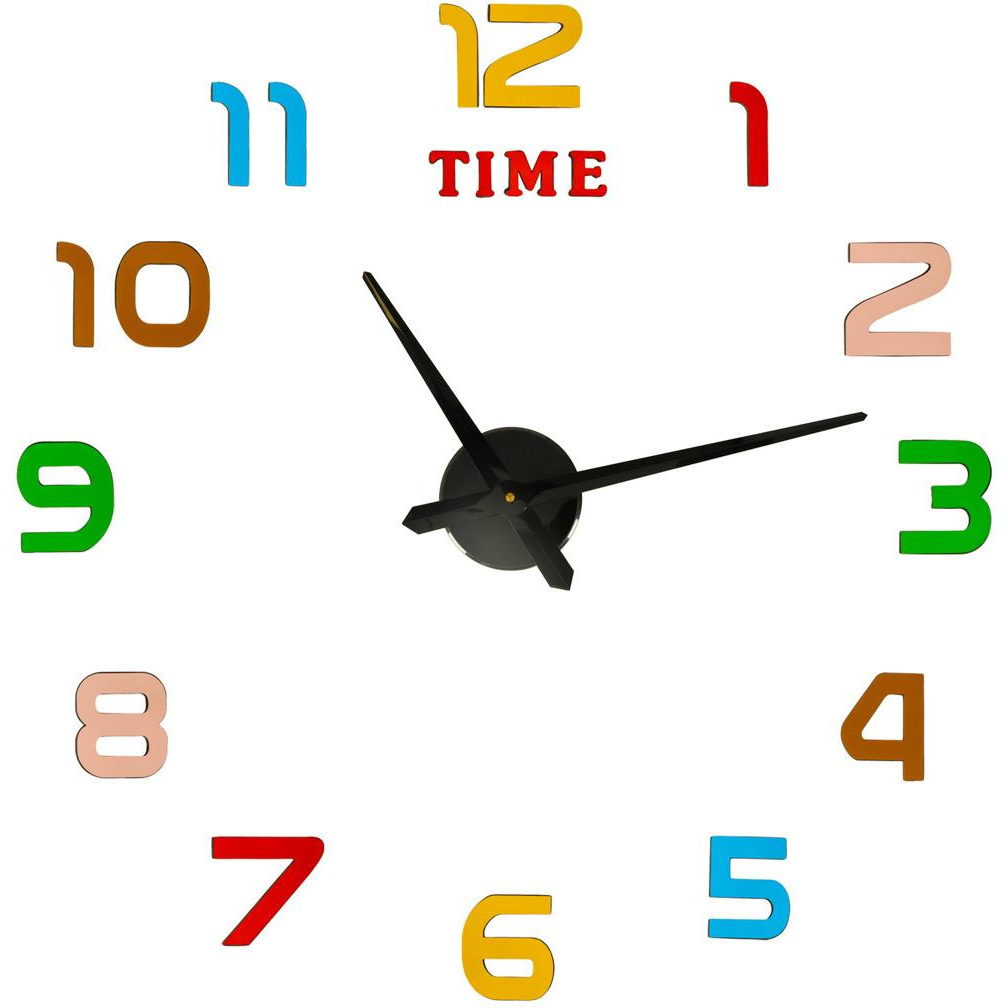 KIK KX3513 Design sticker clock with coloured numerals, 12 numerals, 80-90 cm (56994)