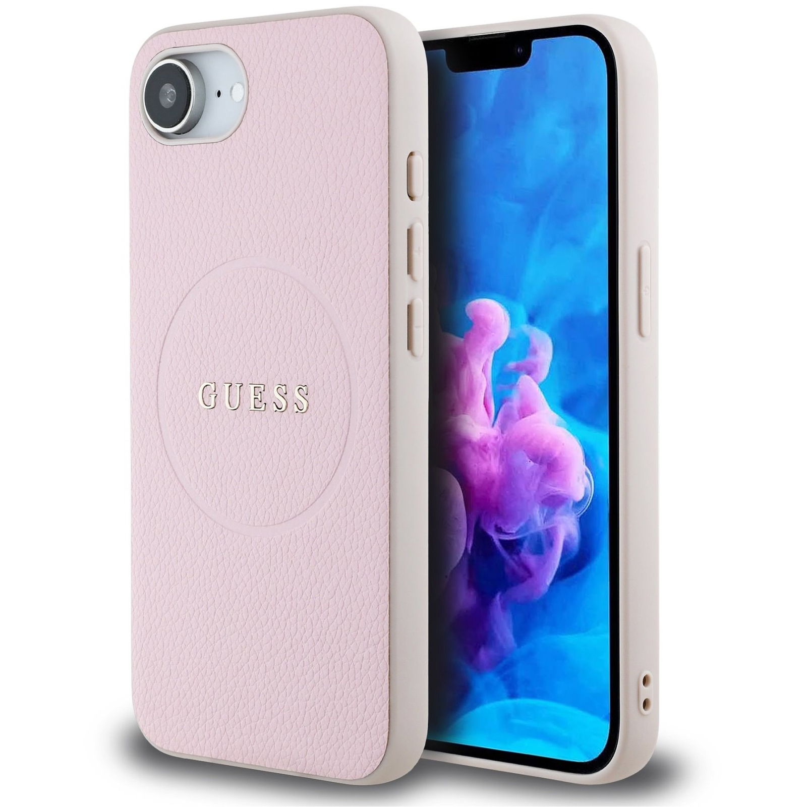 Guess PU Grained Classic Logo iPhone 16e rózsaszín MagSafe tok (GUHMPSE4PGHSMMP)