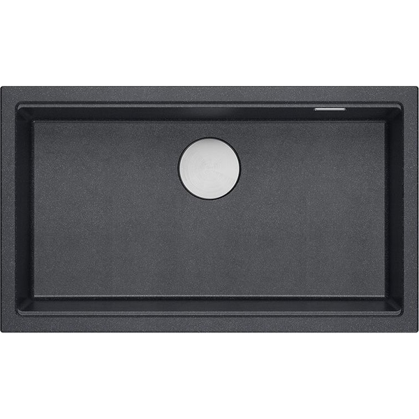Zlewozmywak GraniteQ LOGAN 110 GraniteQ zlewozmywak black diamond 76x44x23,5 cm 1-komorowy wpuszczany z syfonem manualnym stal szlachetna
