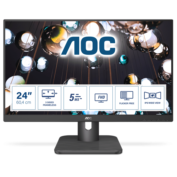 AOC E1 24E1Q компютърен монитор 60,5 см (23.8") 1920 x 1080 пиксела Full HD LED Черен