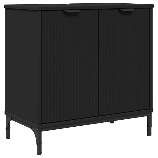 Fürdőszobai mosdószekrény Fekete 60.5 x 33.5 x 61 cm Faanyag