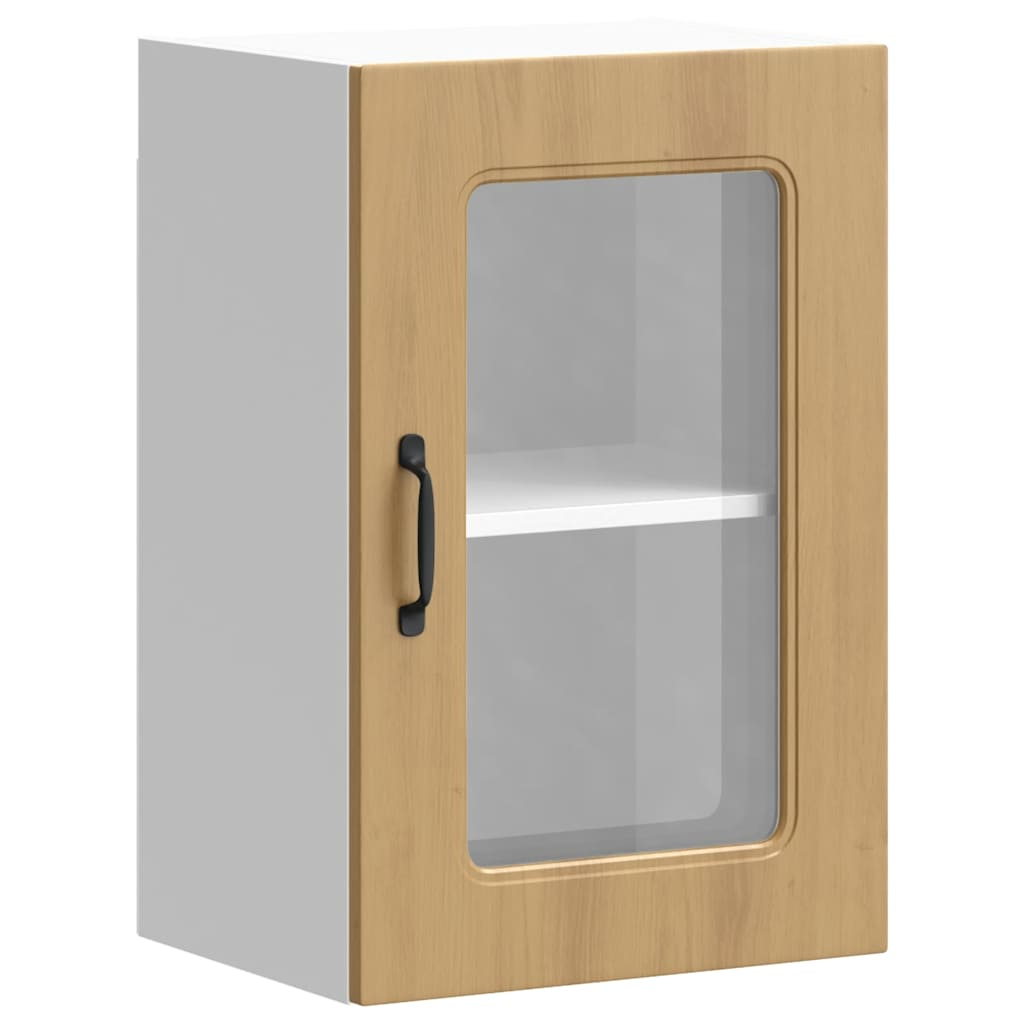 konyhai fali szekrény üvegajtóval Kalmar kézműves tölgy (853536)