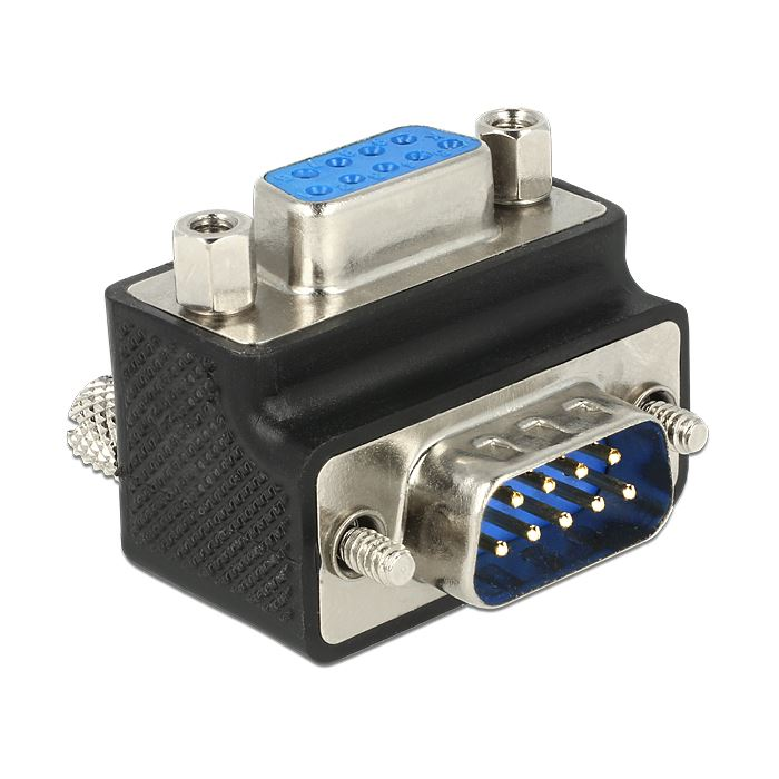 Delock Sub-D 9pin apa -> anya 270°-ban elforgatott adapter (65595) (d65595)