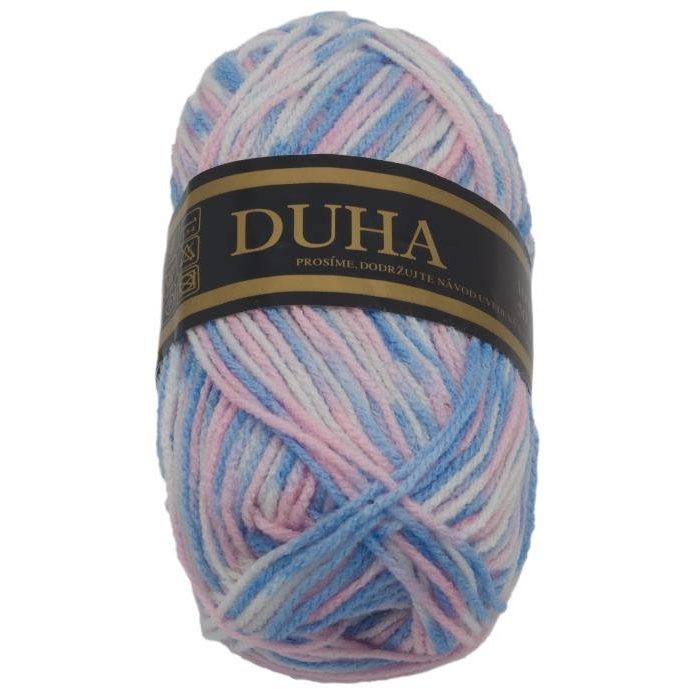 Duha 50g - 050 fehér, kék, rózsaszín (6581)