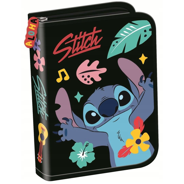 Stitch Kihajtható Tolltartó - Black Aloha