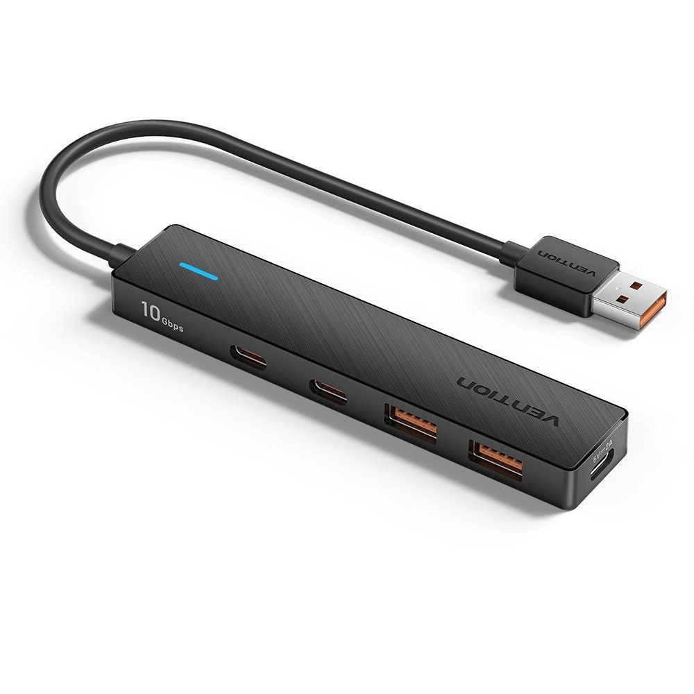 Vention 5-in-1 USB 3.2 to 2 x USB-C / 2 x USB 3.2 Gen 2 10G Hub 0.15M Black (CHSBB)