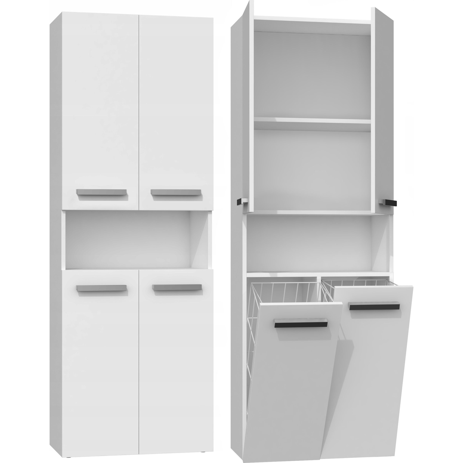 Adino Lungo Fürdőszobai Szekrény - Fehér (NEL 2K DK BIEL KPL)