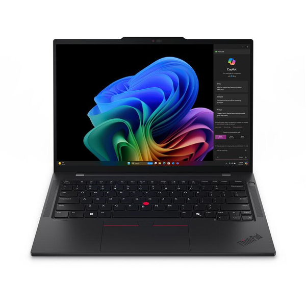 Lenovo ThinkPad T14s Qualcomm Snapdragon X1P-42-100 Ноутбук 35,6 см (14") WUXGA 16 GB LPDDR5x-SDRAM 512 GB SSD Wi-Fi 7 (802.11be) Windows 11 Pro Черен