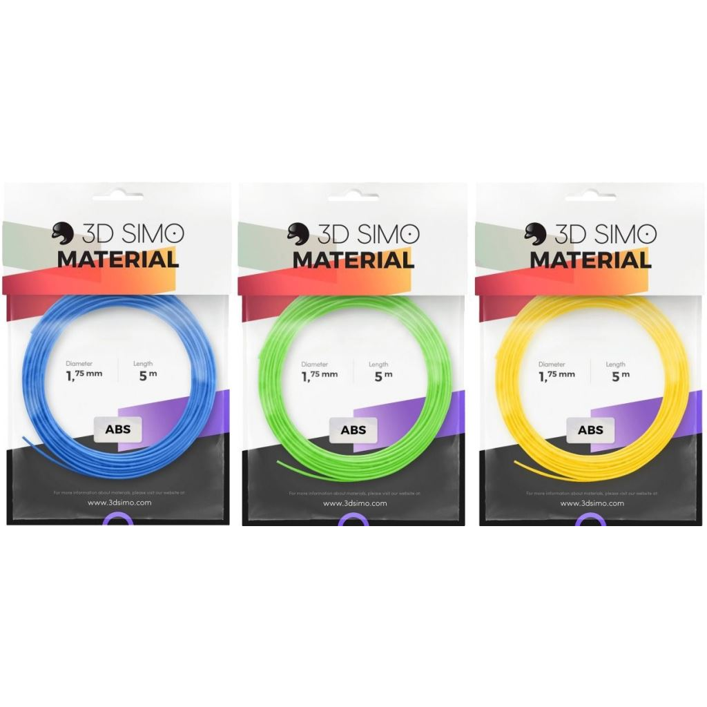 3D Simo Filament ABS - kék, zöld, sárga (G3D3000) (G3D3000)