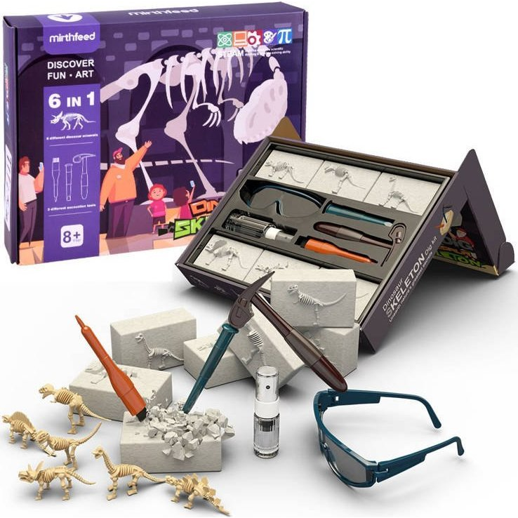 6 Az 1 -Ben Mini Ásatás - Dinoszauruszok (ZA4393)