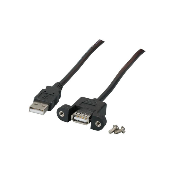 EFB USB2.0 Verlängerung A-A,St.-Einbaubuchse,0.5m,sw,Classic