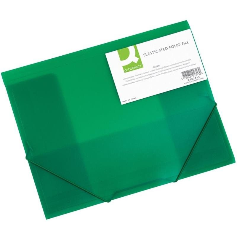 Q-CONNECT A4 szárnyakkal és gumiszalaggal, átlátszó zöld színű (KF02313)