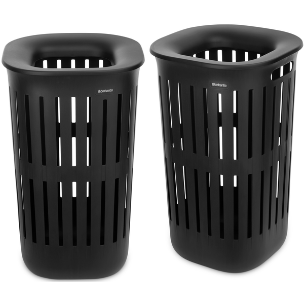 BRABANTIA Collect-It szennyestartó kosár szett levehető Quick-Drop fedővel 2db 55L fekete 247842 BR247842