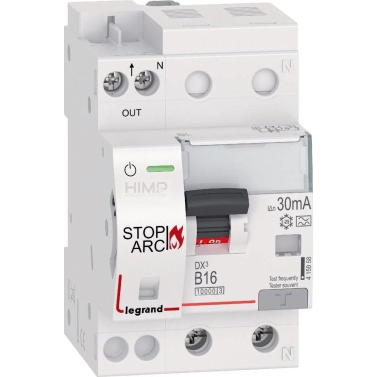 Detektor iskrenia Legrand DX3 ARC prúdový chránič s ističom 2P B16 30mA