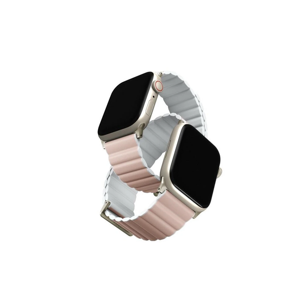 UNIQ Revix Prémium óra szíj Apple Watch Series 1-8/SE/SE2/3/Ultra1/2/3 készülékhez 42/44/45/49 Edition rózsaszín-fehér