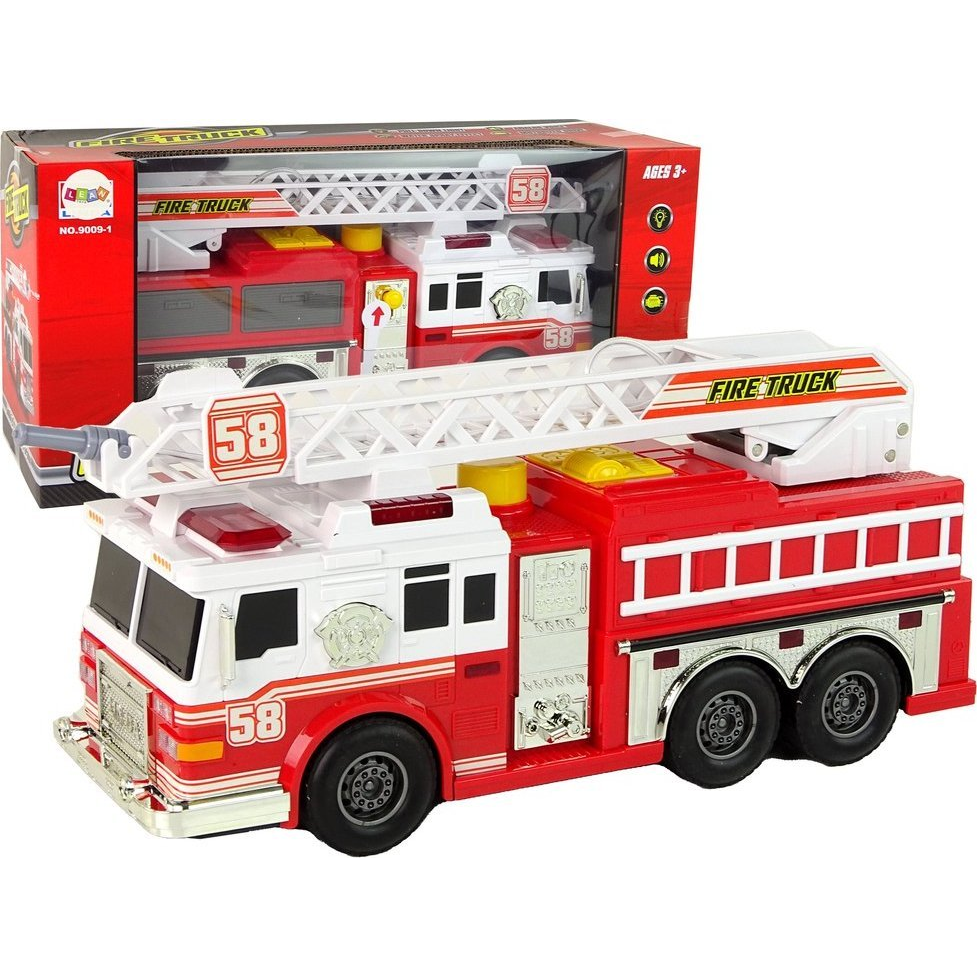 Tűzoltóautó - Hangokkal, Fényekkel, Piros (15506)