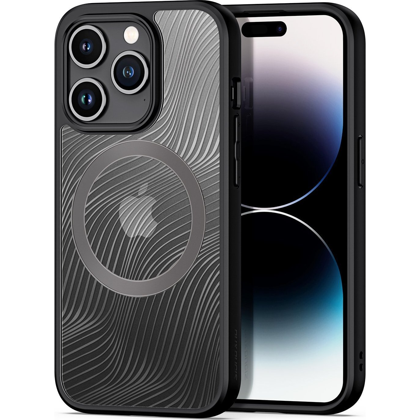 iPhone 15 Pro Dux Ducis Aimo Szilikon Telefonvédő Ütésállóság, Hullám, Fekete (6934913025055)