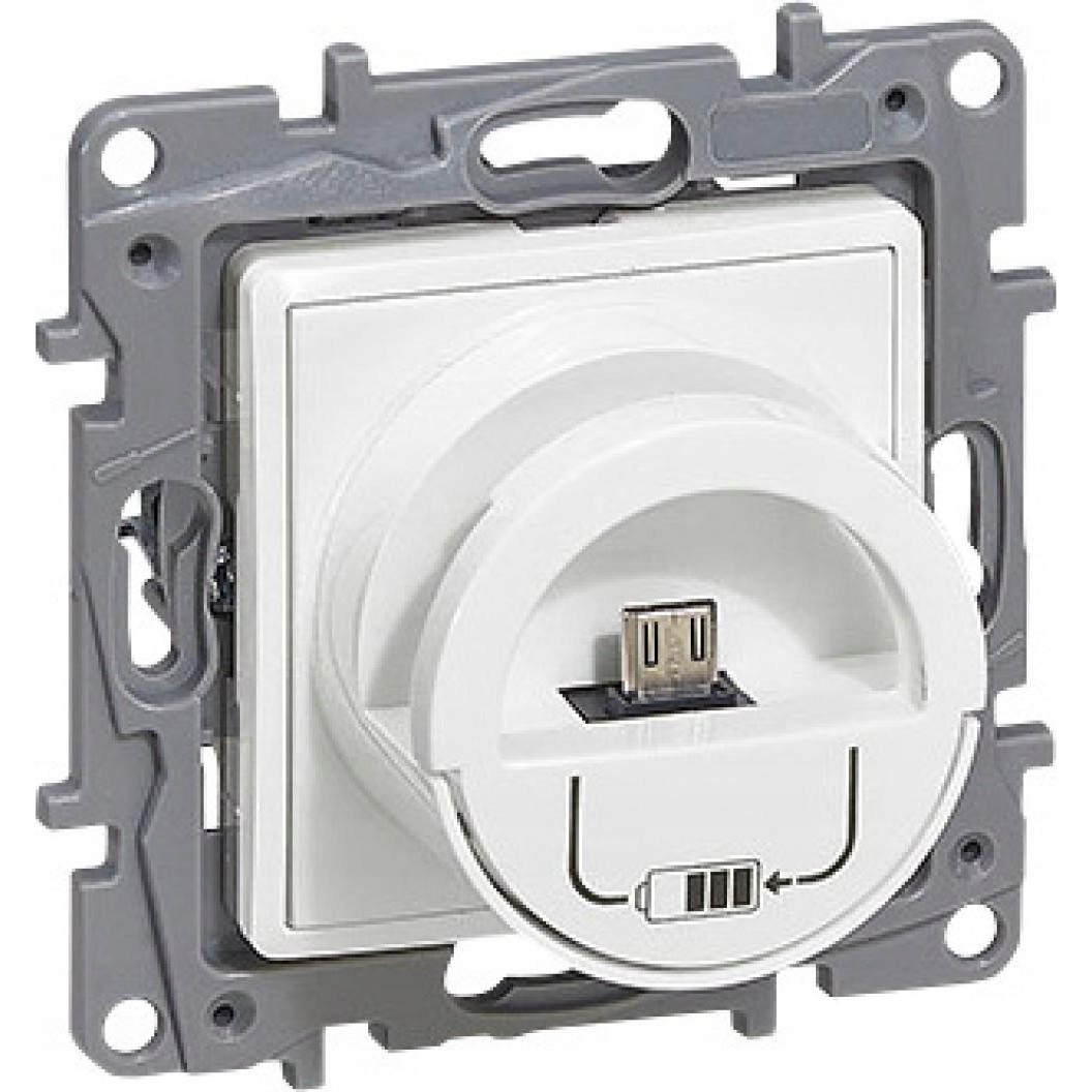 Legrand 764596 Niloé USB töltőaljzattal fehér micro USB dokkoló (764596)