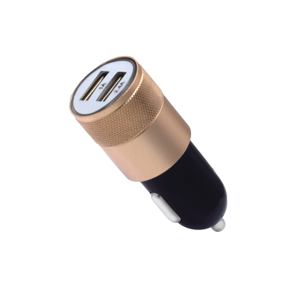 Goodbuy M-06 2xUSB-A Autós töltő (5V / 2.4A) - Arany